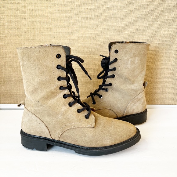 Zara Suede Combat Boots Size 40 - Picture 3 of 14
